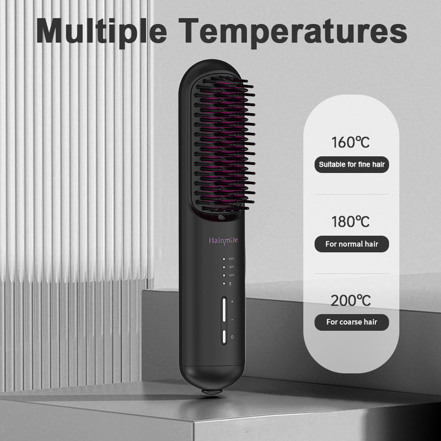 Portable USB Rechargeable Cordless Men Beard Hair Straightener Brush Mini Wireless 2 In 1 Woman Hair Straightener Comb - image 6