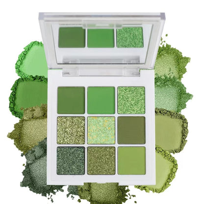 9 Colors Green Eyeshadow Palette, Neutral Matte Shimmer Glitter Eyeshadow Palette For Eye Makeup For Green Eyes - image 5