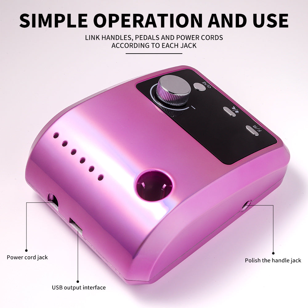 Electric Nail Drill Professional - 45000 RPM Nail File Kit Machine With LCD Display, Hand & Foot Control Low Noise For A - image 5