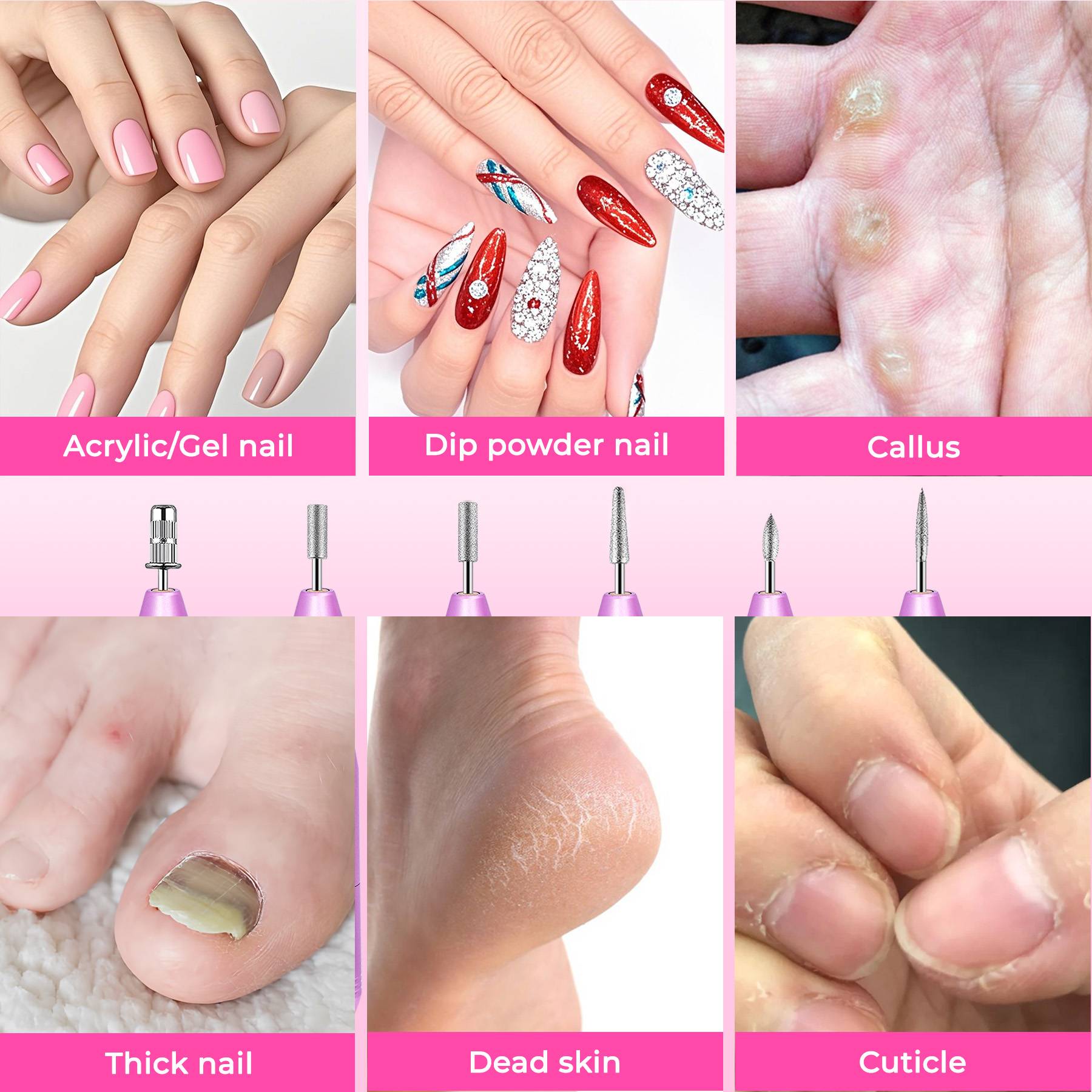Professional Portable Electric Nail Drill,Manicure Pedicure With Nail Drill Bits - image 3