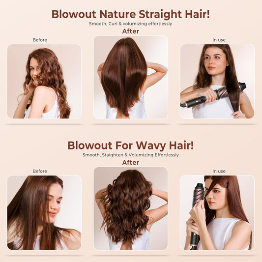 Thermal Brush 1.5 Inch Curling Iron Volumizing Brush Heated Round Brush Ceramic Tourmaline Ionic Curling Comb Dual Volta - image 2