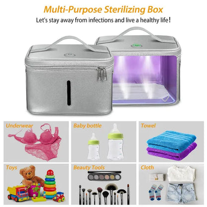 UV Disinfection Bag, Portable LED UV Sanitizer Box USB-Powered Travel UV Cleaner Bag - image 3