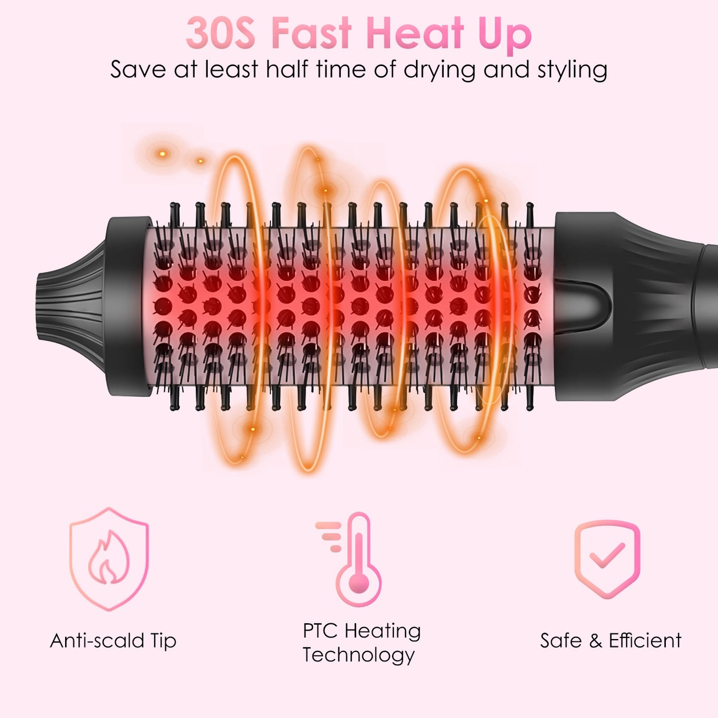 1Pc 3 In 1 Thermal Brush Hair Curler Brush Hair Curler Straightener With 10 Heating Levels 30S Fast Heating Fit For All  - image 5