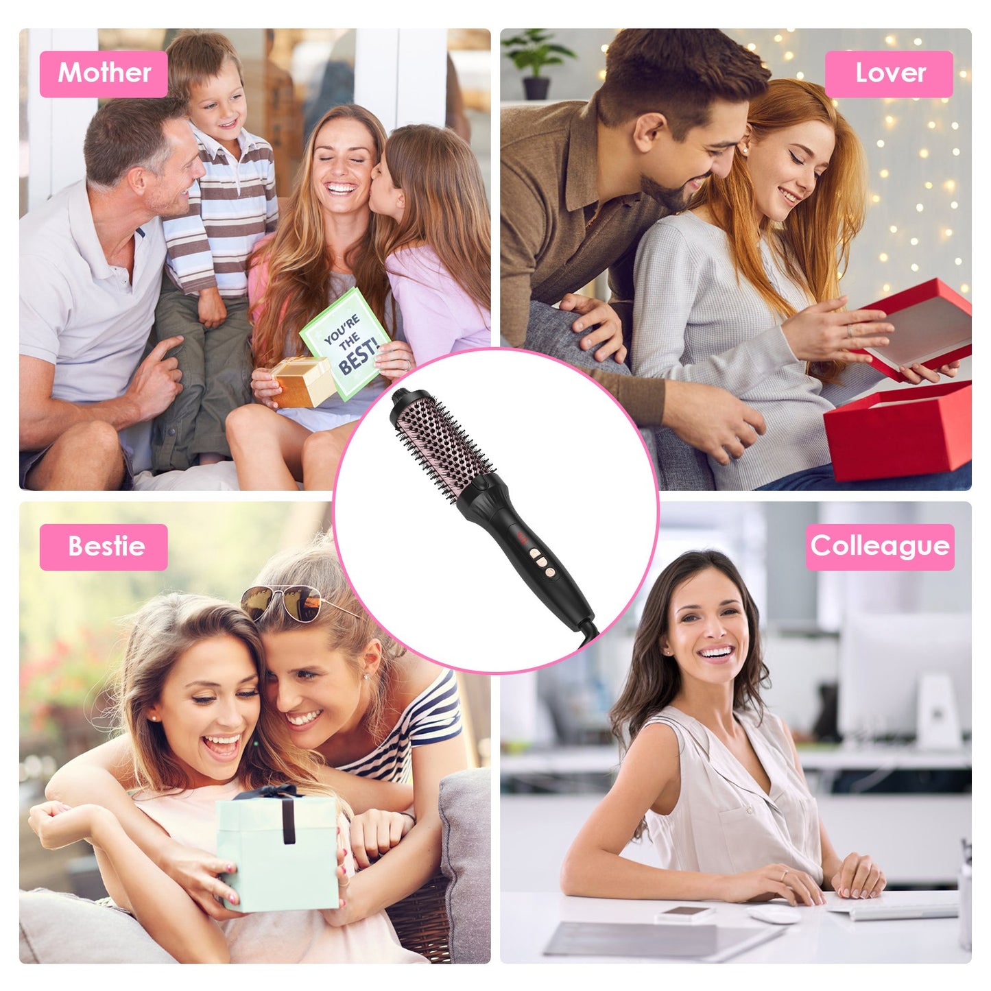 1Pc 3 In 1 Thermal Brush Hair Curler Brush Hair Curler Straightener With 10 Heating Levels 30S Fast Heating Fit For All  - image 2