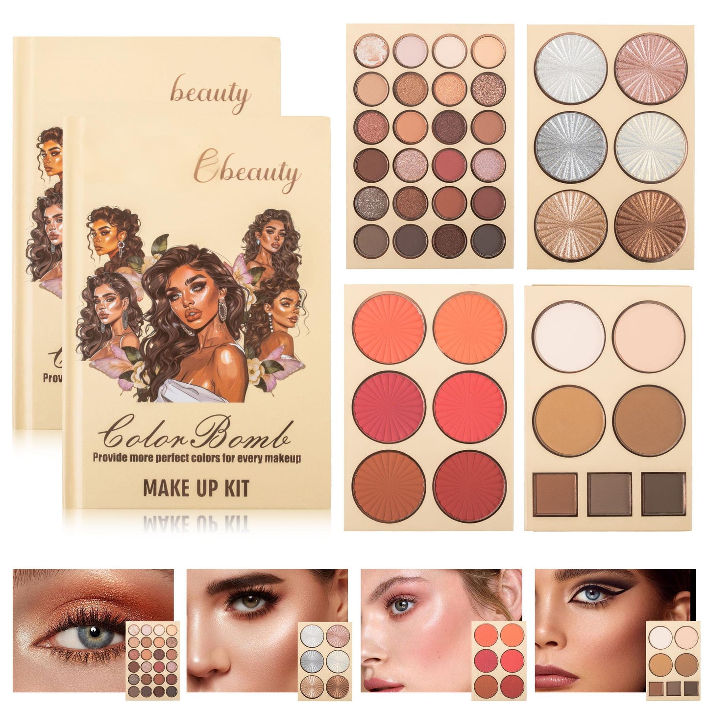 UDAER Beauty Color Bomb 63-Color Makeup Kit - Multi-Function Eyeshadow, Blush, Highlighter & Contour Palette - image 6