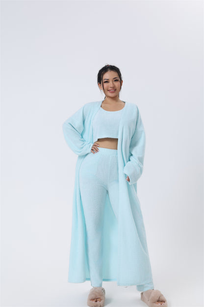 Cozy Pajama Set, 3 Piece Lounge Set, Cute Loungewear, Warm Suit Sets, Matching Set, Lounge Set, 3 Piece Pant Sets, Women - image 9