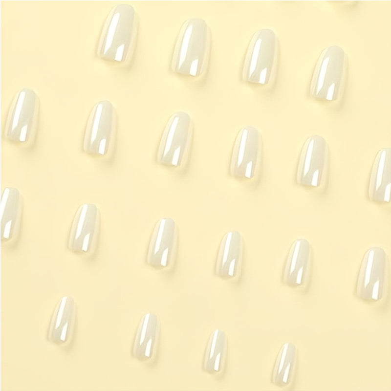 24 PCS Aurora White Nail Art, Length Long Water Pipe Fake Nails, Had Nail Tips False Nail - image 4