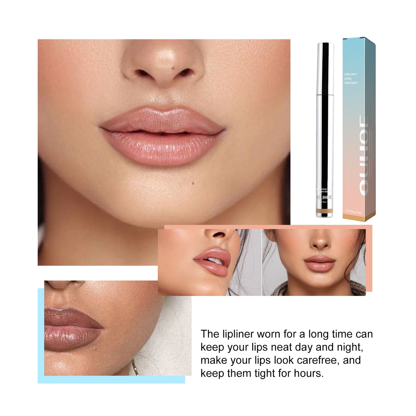 OUHOE Peel Lip Liner, Plump Lip Lines Show Lip Color Without Makeup Peeling Lip Liner - image 3