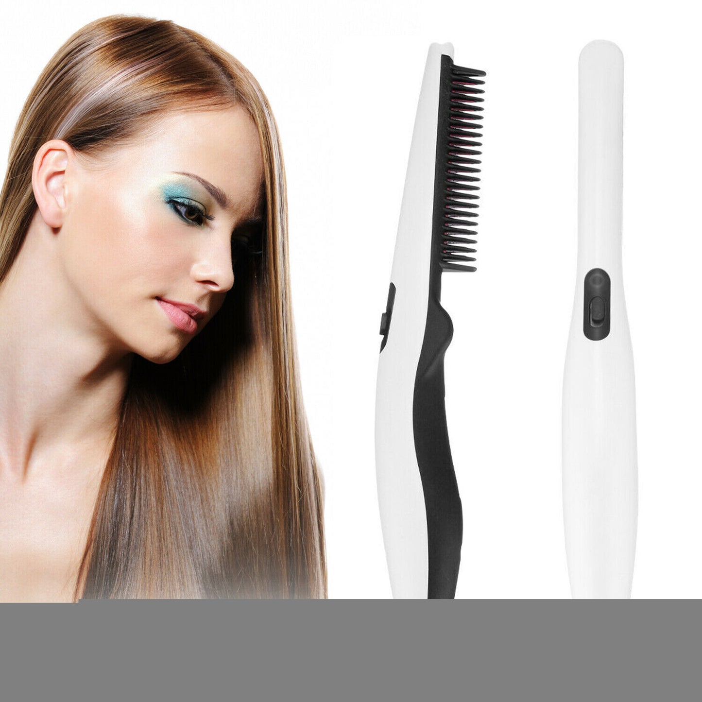 Negative Ion Hair Straightener Styling Comb Hot Comb Press Beard Brush For Men - image 2