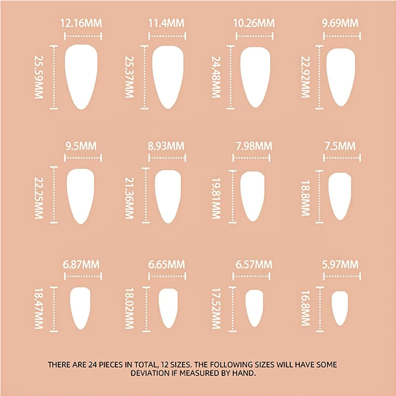 24 PCS Green Star Nail Art, Length Long Water Pipe Fake Nails, Had Nail Tips False Nail - image 6