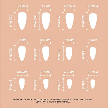 24 PCS Green Star Nail Art, Length Long Water Pipe Fake Nails, Had Nail Tips False Nail - image 6