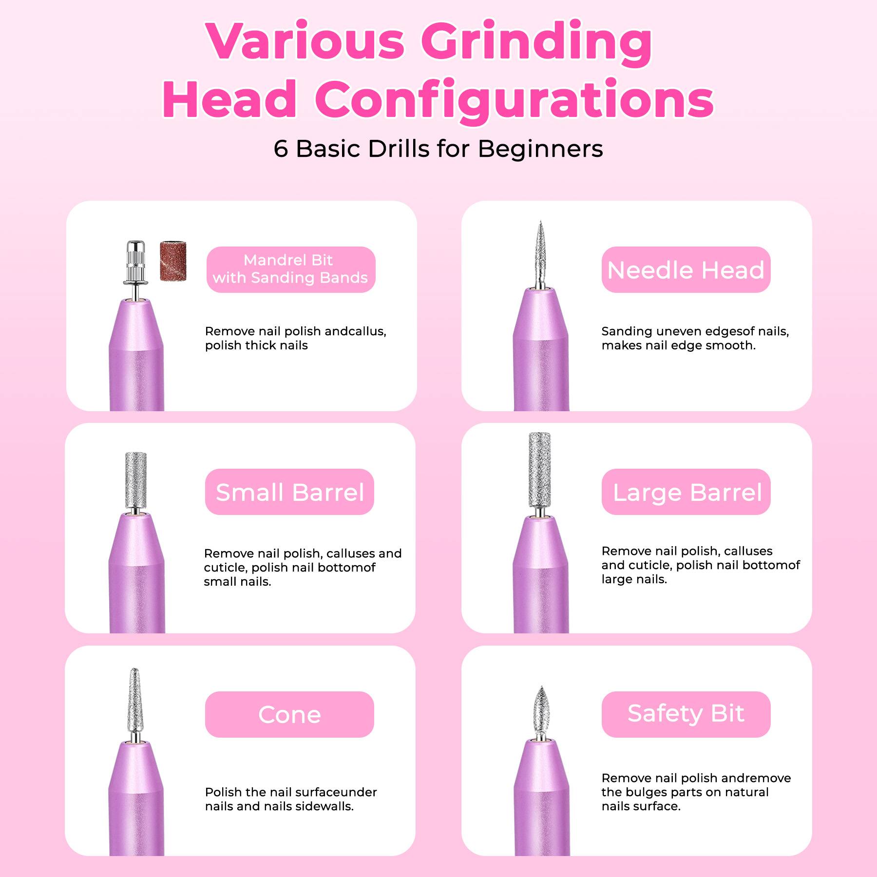 Professional Portable Electric Nail Drill,Manicure Pedicure With Nail Drill Bits - image 6