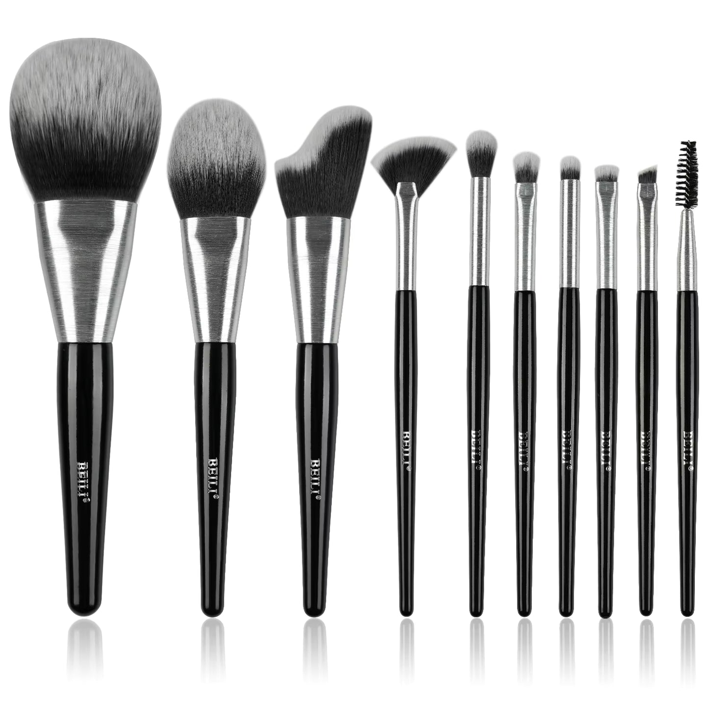 High-quality Makeup Brushes With Wooden Handles, Premium Natural 10pcs Makeup Brushes. - image 4