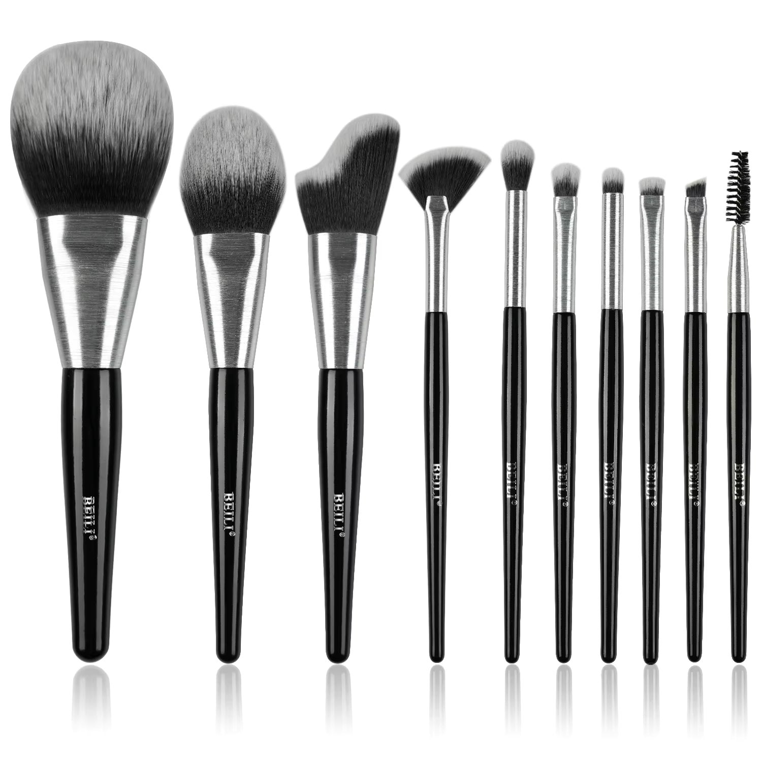 High-quality Makeup Brushes With Wooden Handles, Premium Natural 10pcs Makeup Brushes. - image 4