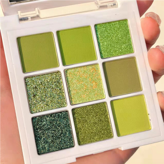9 Colors Green Eyeshadow Palette, Neutral Matte Shimmer Glitter Eyeshadow Palette For Eye Makeup For Green Eyes - image 2