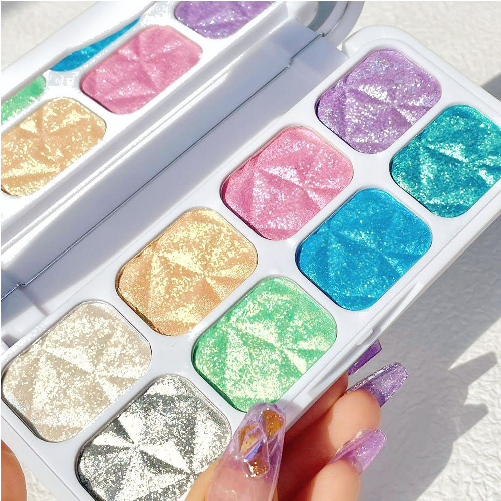 8 Colors Macaron Chameleon Eye Shadow Plate,Shimmer, Glitter, Iridescent Multichrome Holographic Eyeshadow For Face & Ch - image 2