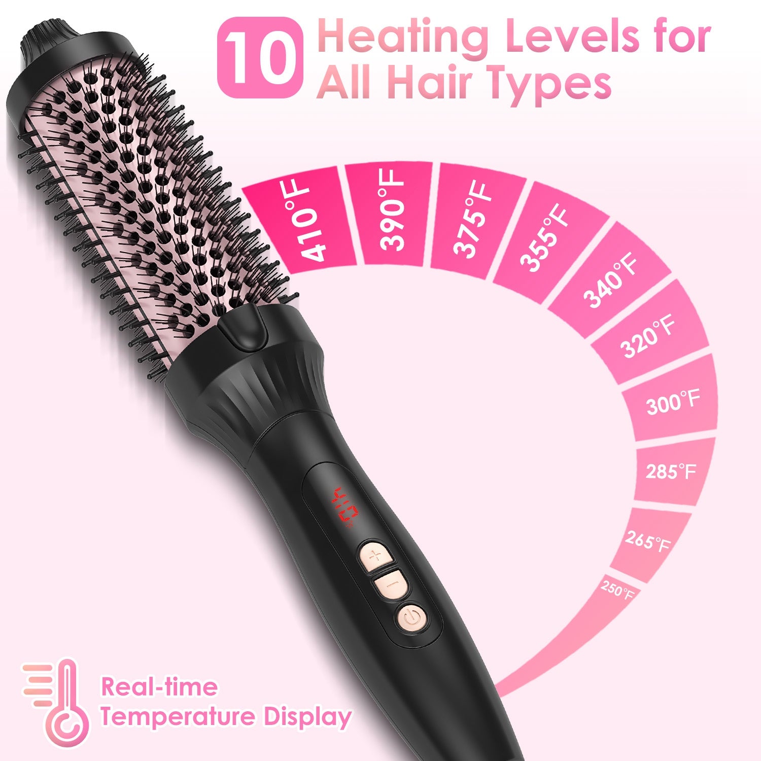 1Pc 3 In 1 Thermal Brush Hair Curler Brush Hair Curler Straightener With 10 Heating Levels 30S Fast Heating Fit For All  - image 8