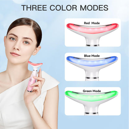 Neck Face Massager, Skin Care Face Massage Tool, 3-in-1 Facial Massager, Face Sculpting Tool With Thermals, Vibration - image 2