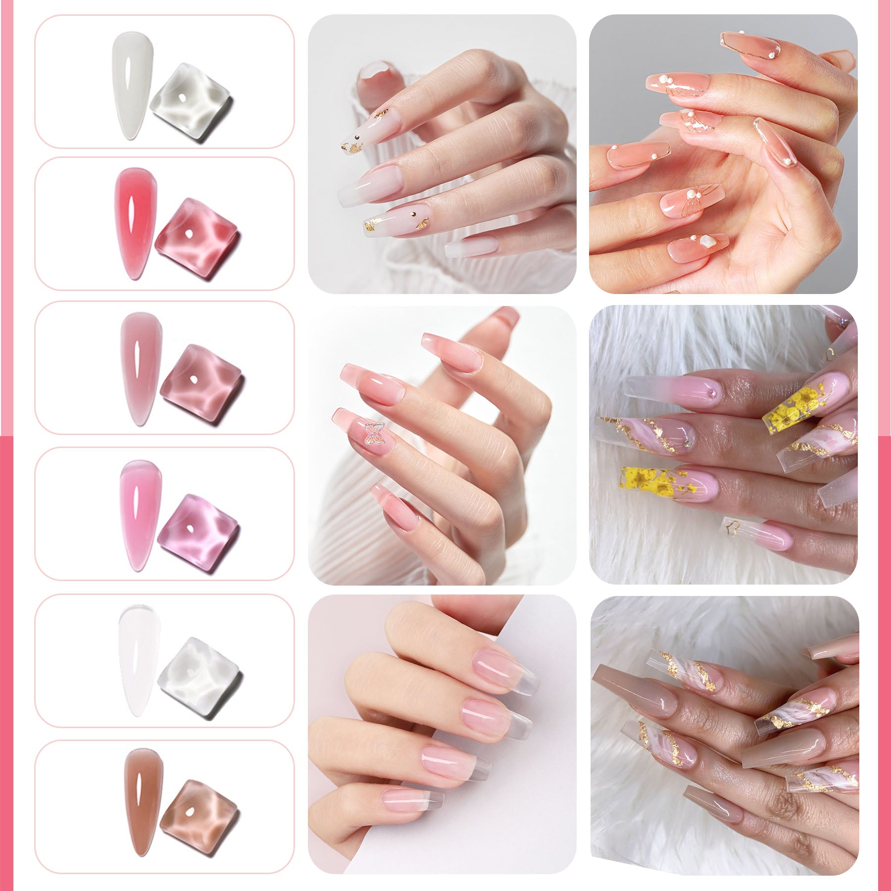 Poly Gel Nail Kit, Poly Nail Gel Kit With UV Lamp For Beginners With Everything, Gel Extension Nail Kit With Slip Soluti - image 6
