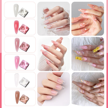 Poly Gel Nail Kit, Poly Nail Gel Kit With UV Lamp For Beginners With Everything, Gel Extension Nail Kit With Slip Soluti - image 6