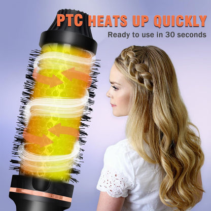 Thermal Brush 1.5 Inch Curling Iron Volumizing Brush Heated Round Brush Ceramic Tourmaline Ionic Curling Comb Dual Volta - image 5