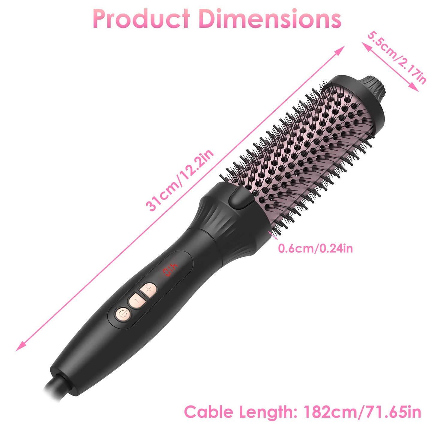 1Pc 3 In 1 Thermal Brush Hair Curler Brush Hair Curler Straightener With 10 Heating Levels 30S Fast Heating Fit For All  - image 7